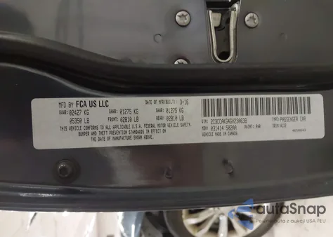 2016 Chrysler 300C Awd z USA, uszkodzony, nr VIN 2C3CCAKG4GH230638